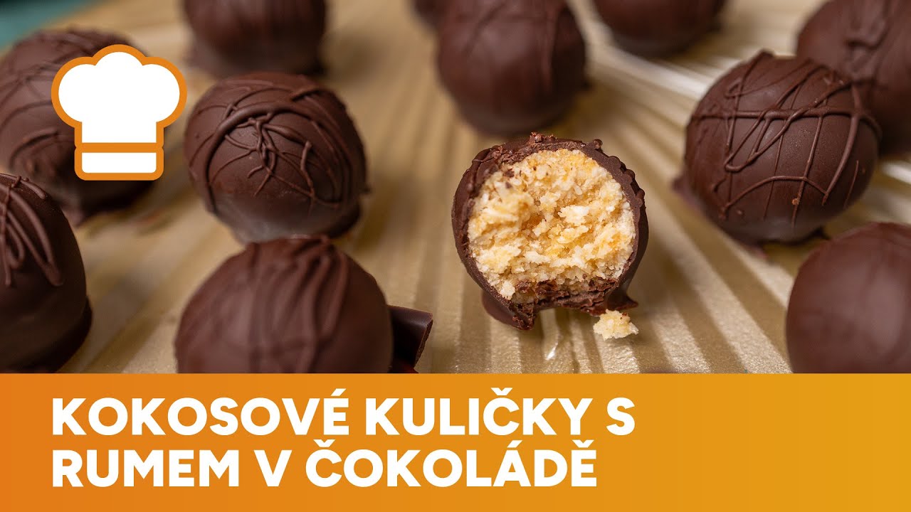 Kokosové kuličky s rumem v čokoládě jsou krásně měkké