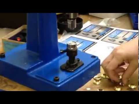 Micron M-3 Grommet Attaching machine with #3 Self-Piercing grommets & Plastic Washer Installation