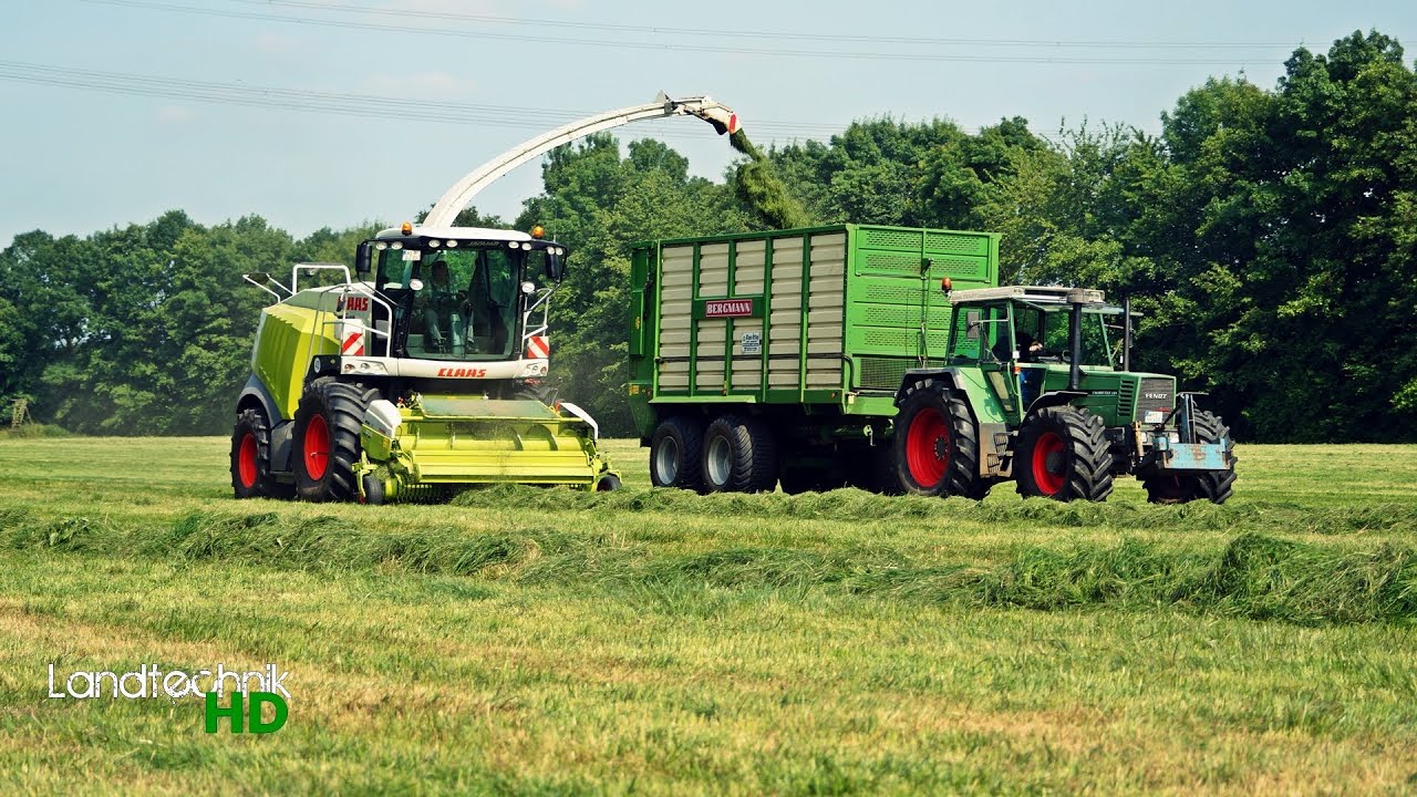 Gras häckseln mit Claas Jaguar 950 und Fendt 920 818 und 614 HD