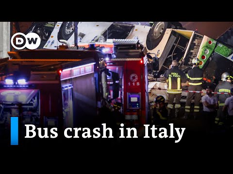 At least 21dead as tourist bus plugged off road in Italy | DW News