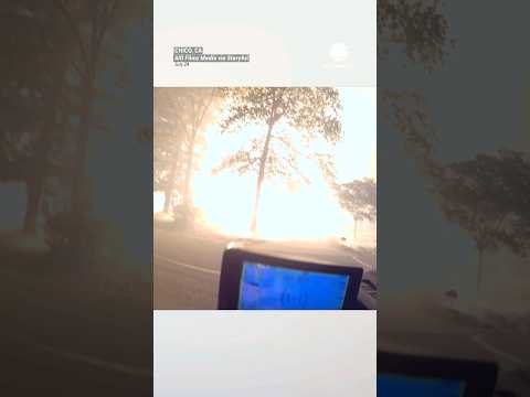 Terrifying Footage: House Explodes in Wildfire, News Reporters Run