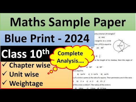 Class 10 Maths Blue Print Session 2023-24 | Chapterwise Weightage | Cbse Exam 2024 | Cbse Big News