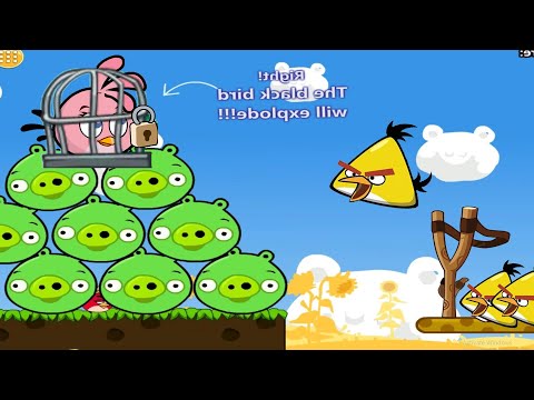 Angry Birds Cannon 3 - BLAST THE PIGGIES TO RESCUE THE STELLA IN CAGE!