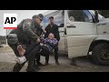 Hundreds flee Ukrainian border area of Kharkiv amid Russian strikes
