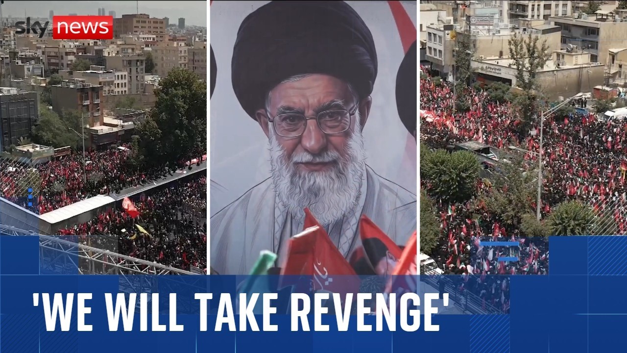 Tehran gripped by anger and grief at funeral for former supreme leader Ali Khamenei