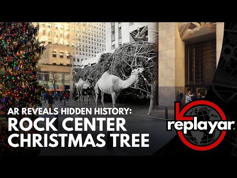 Augmented reality reveals a nostalgic look back at the visual history of the Rockefeller Center Christmas Tree in Midtown Manhattan.