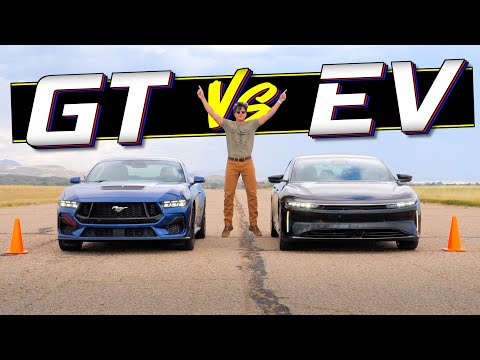 Drag Racing Showdown: Mustang GT vs. Lucid Air vs. BMW i8