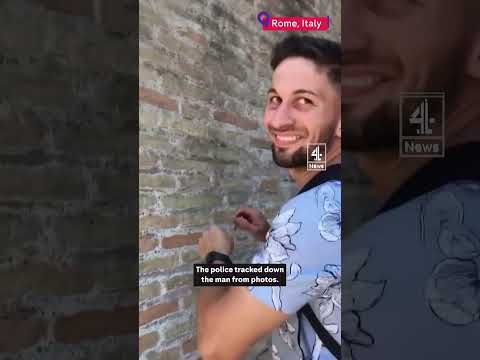 Man who carved Colosseum named as UK tourist