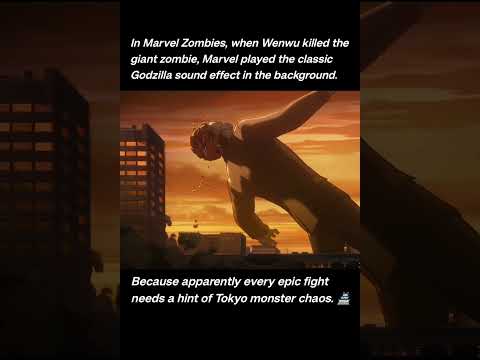 💥 Marvel Zombies – Wenwu Kills Giant Zombie With Classic Godzilla Sound Effect! 🧟♂️🎶 #marvelzombies