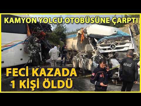 Bursa'da Kamyon, Yolcu Otobüsüne Çarptı