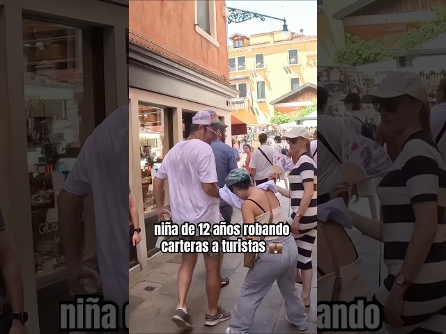 niñas de 12 años robando carteras a turistas 💼