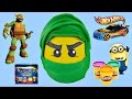 LEGO Ninjago Mega Play Doh Egg Surprise  Superhero Mashems TMNT Hot Wheels X-Men CARS - YouTube