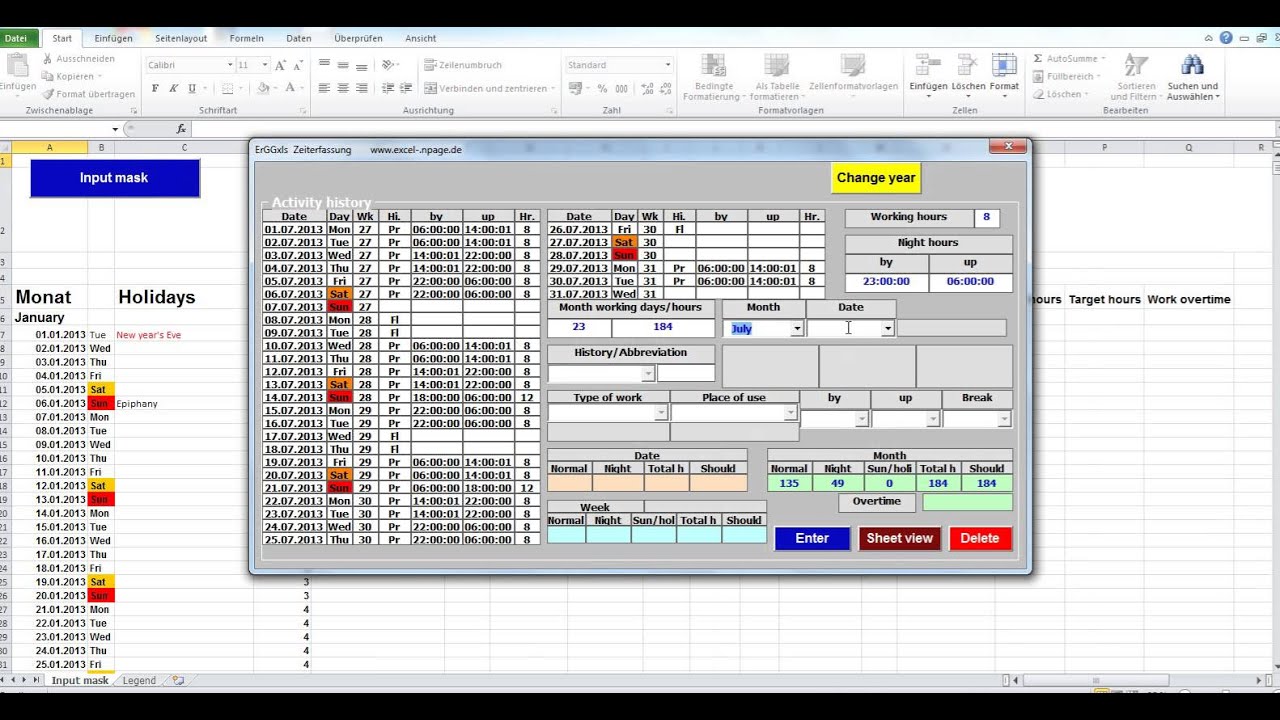 Simple time tracking application suitable for temporary workers Excel ...