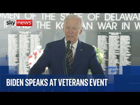 Biden gives first speech since cancer diagnosis as he attends veterans event