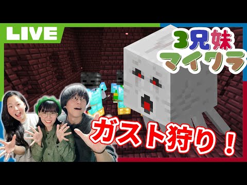 【マイクラ】初めてのポーションを使ってガスト狩りだ！【3兄妹マイクラ】