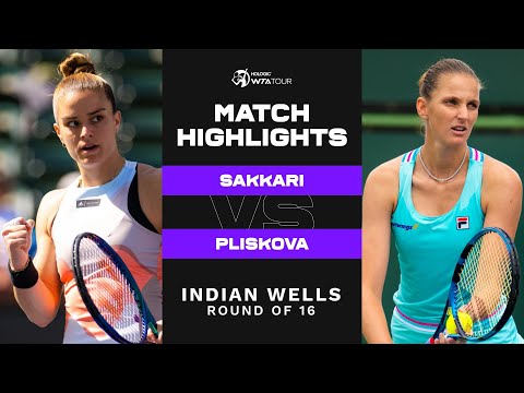 Maria Sakkari vs. Karolina Pliskova | 2023 Indian Wells Round of 16 | WTA Match Highlights