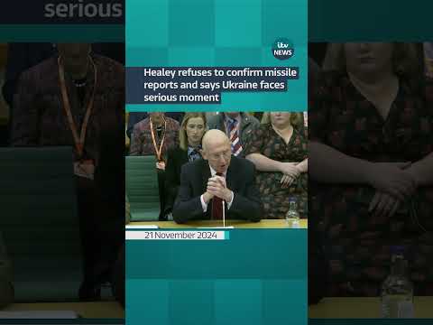 Healey refuses to confirm missile reports and says Ukraine faces serious moment #itvnews #shorts