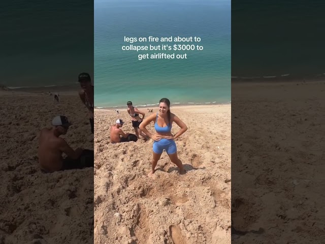 Climbing up sleeping bear dunes 🤭 #climbing #foryou #shorts