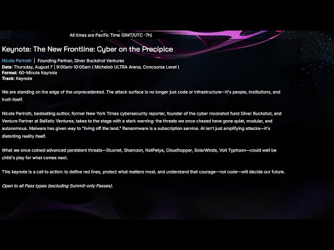 Keynote: The New Frontline: Cyber on the Precipice