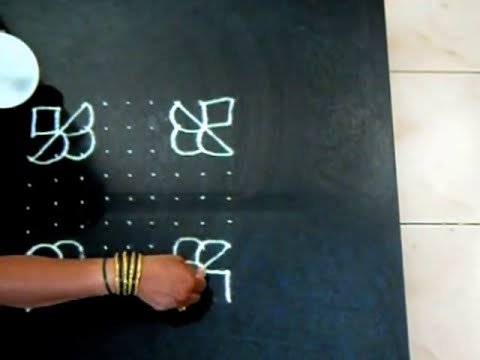 Simple kolam with dots 9 by 9 pattern - YouTube