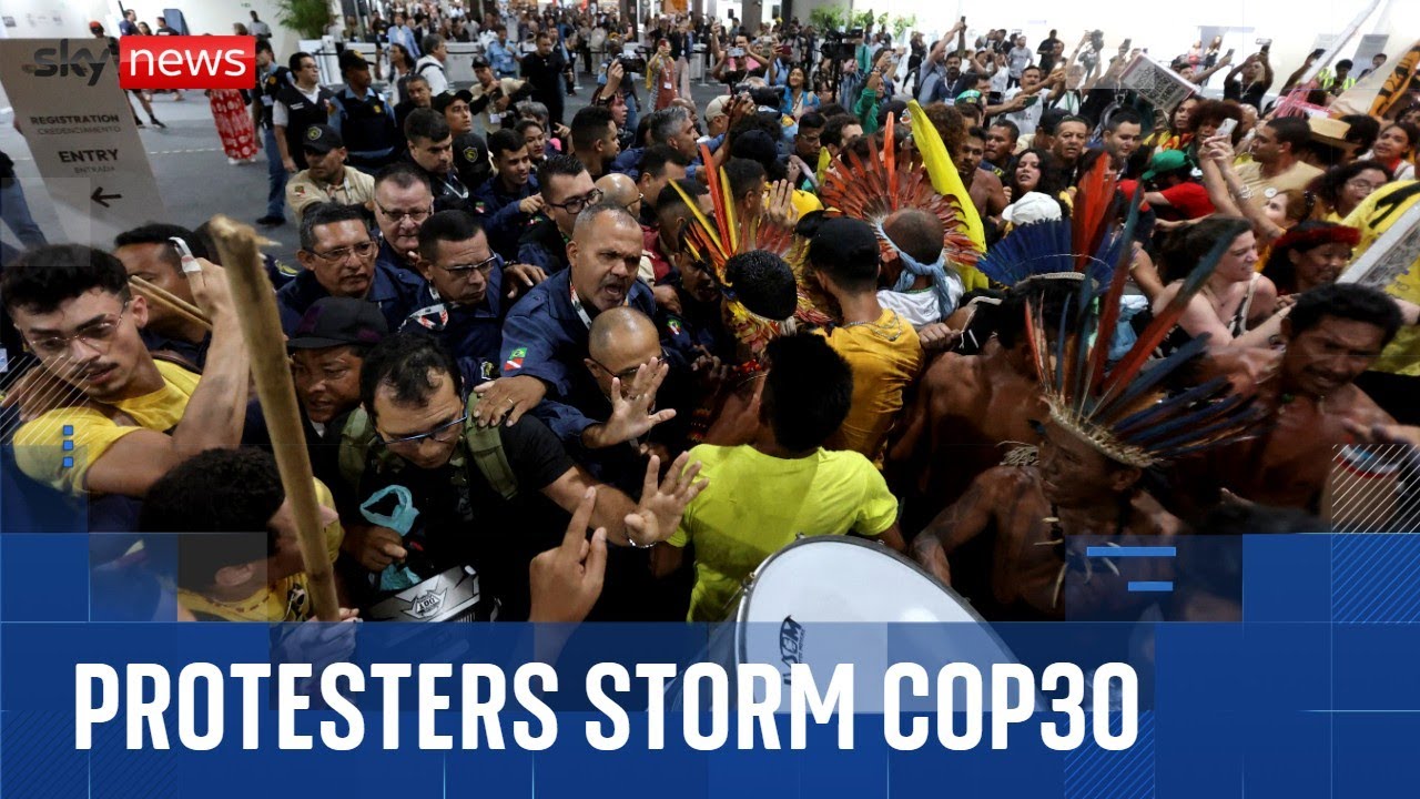 Protests at COP30 venue as Trump rival goads US president