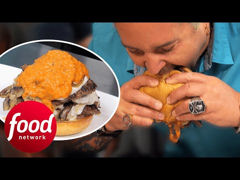 Guy Fieri Is Amazed At The Size Of This Funky Folk Burger! | Diners Drive-Ins & Dives