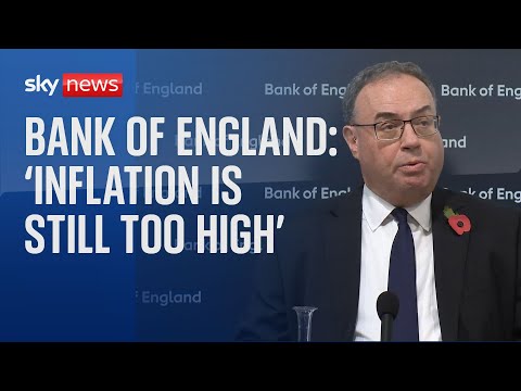 UK economy: Bank of England governor says inflation is 'still too high'