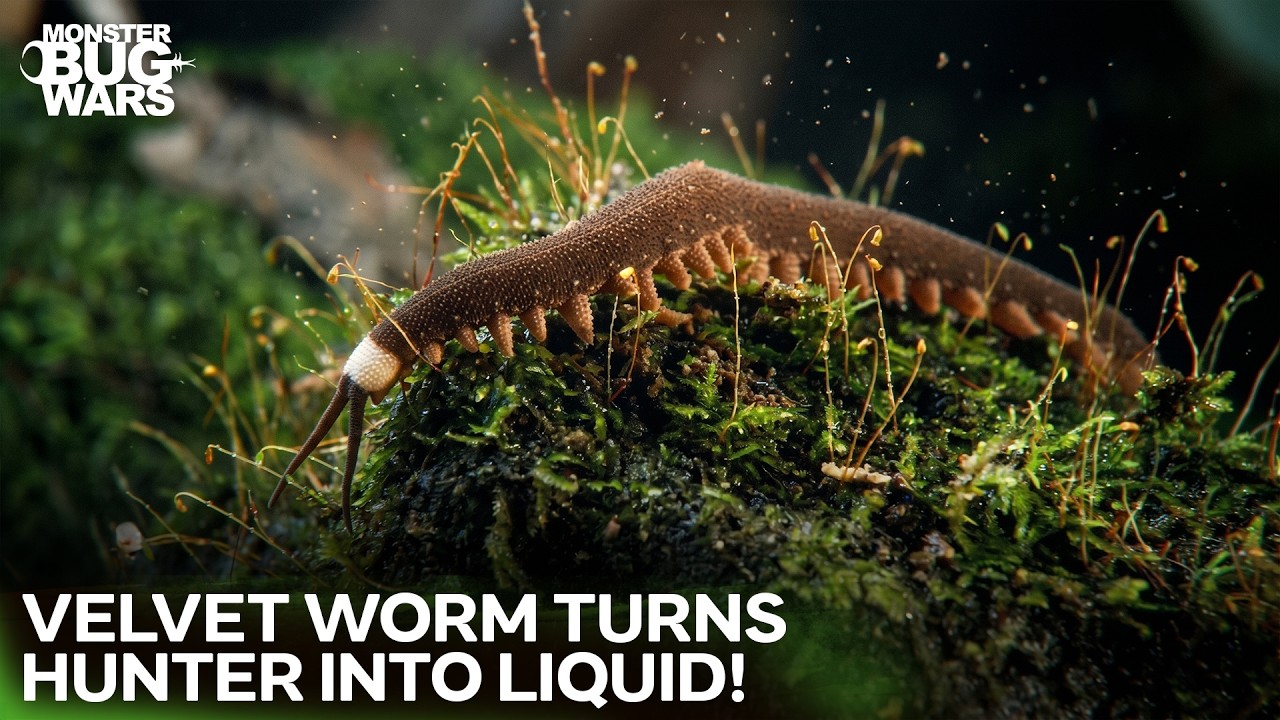 Velvet Worm’s Glue Trap DESTROYS Harvestman! | Monter Bug Wars