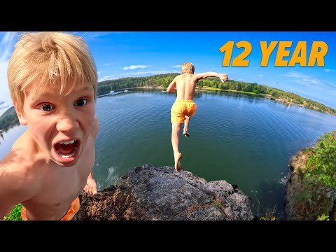 12 Year Old Kid Jumps a 22 Meters High Cliff (72 feet)