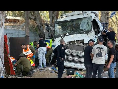 Scene of truck ramming in Israel | AFP