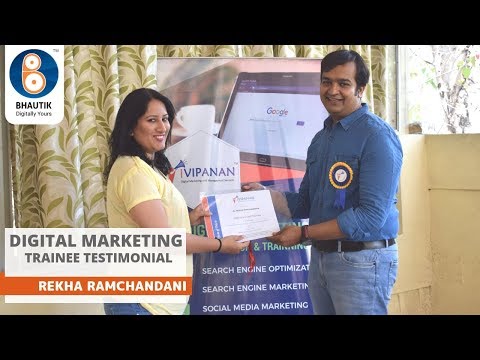 Digital Marketing Certificate Course Testimonial by Rekha Ramchandani | Bhautik Sheth