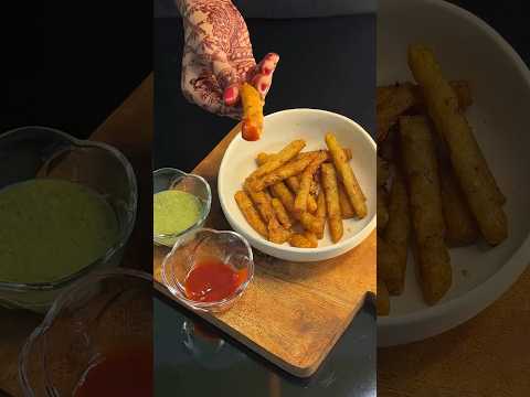 Puffy Aloo Fries at Home | Super Crispy Potato Snack | 2 Ingredients #shorts #asmr #asmrcooking