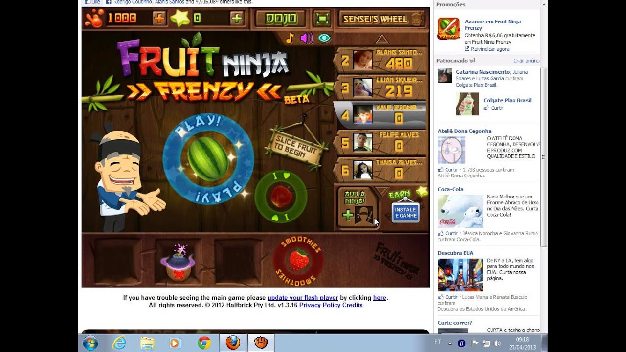fruit ninja frenzy for nokia 500 free download