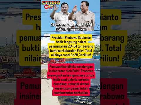 Prabowo Hadiri Pemusnahan 214 Ton Narkoba Bernilai Rp29 Triliun#prabowo #polri #pemusnahannarkoba