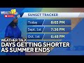 Weather Talk: Shorter days to come as summer ends
