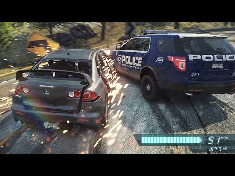 Need For Speed Most Wanted Mitsubishi Evolution X Tuned Out vs Police Chase PC Ultra Settings