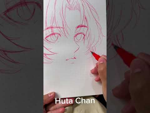 ASMR – Draw Semi Face with Red Pen #shorts