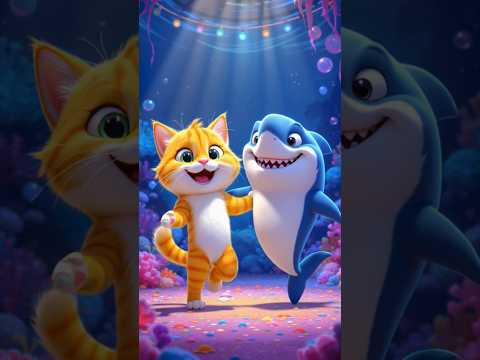 cat and shark dancing together #short #cartoon #cat #cartoonforkids #shortvideo