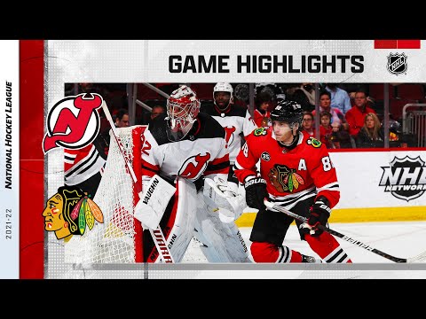 Devils @ Blackhawks 2/25 | NHL Highlights 2022 video clip