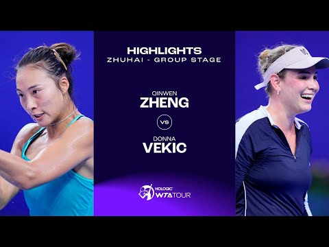 Zheng Qinwen vs. Donna Vekic | 2023 Zhuhai Group Stage | WTA Match Highlights