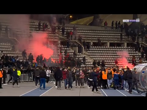 Ultras Cause Fire In Stands Of Paris Fc vs Lyon