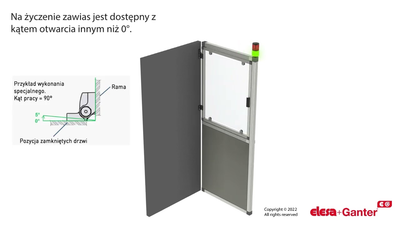 Zawiasy z wbudowanym czujnikiem otwarcia - CFSQ. (Cechy użytkowe) video