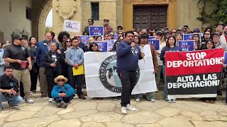 Hundreds Rally in Santa Barbara to Protest ICE Raids, Military Presence &Immigration Tensions