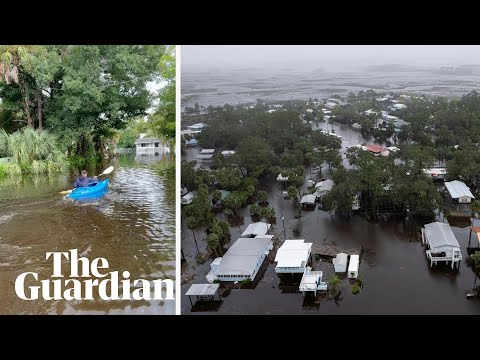 Florida residents kayak through flooded streets as Storm Debby makes landfall