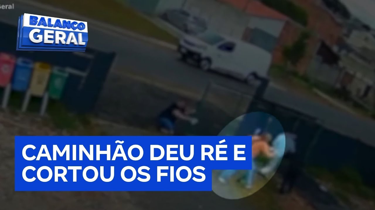 Mulher parte para cima do vizinho após caminhão arrancar fios de internet