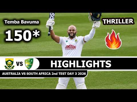 Australia <strong>vs</strong> South Africa 2nd Test Match Highlights 2026 <strong>Day</strong> 3 | AUS <strong>vs</strong> SA Test Highlights