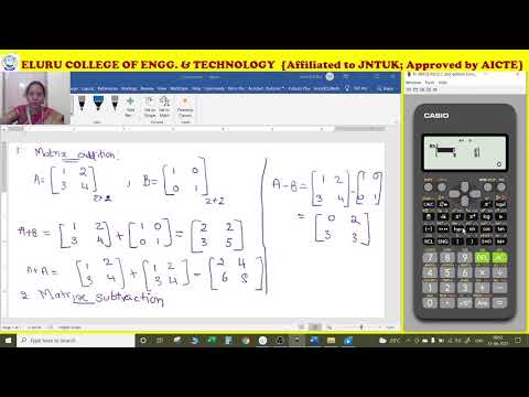 M2-{Saturday’s class-12-06-2021} UNIT-2 -MATRICES OPERATIONS ON CALCULATOR {Part-09}
