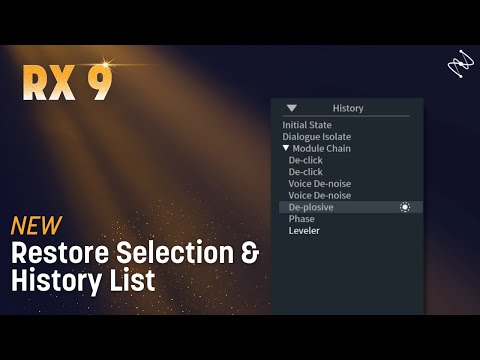 RX 9 Restore Selection and History Expand: Improve Post Production Audio Workflow