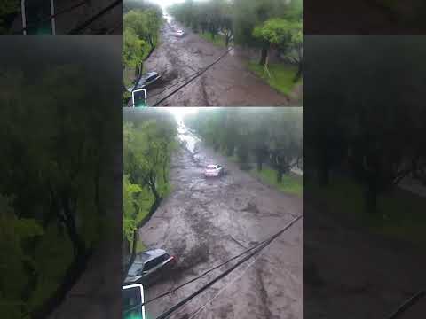 Fast-Moving Muddy Floodwaters Transforms Chilean Roadway Into River in a Matter of Seconds #shorts