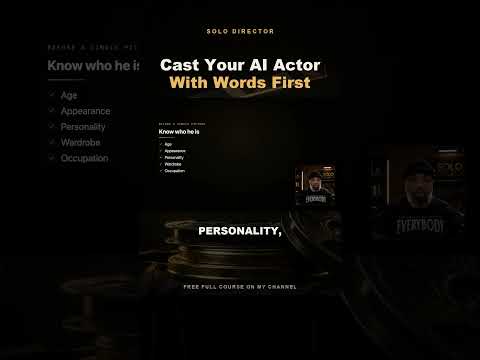 Cast Your AI Actor With Words First #Shorts